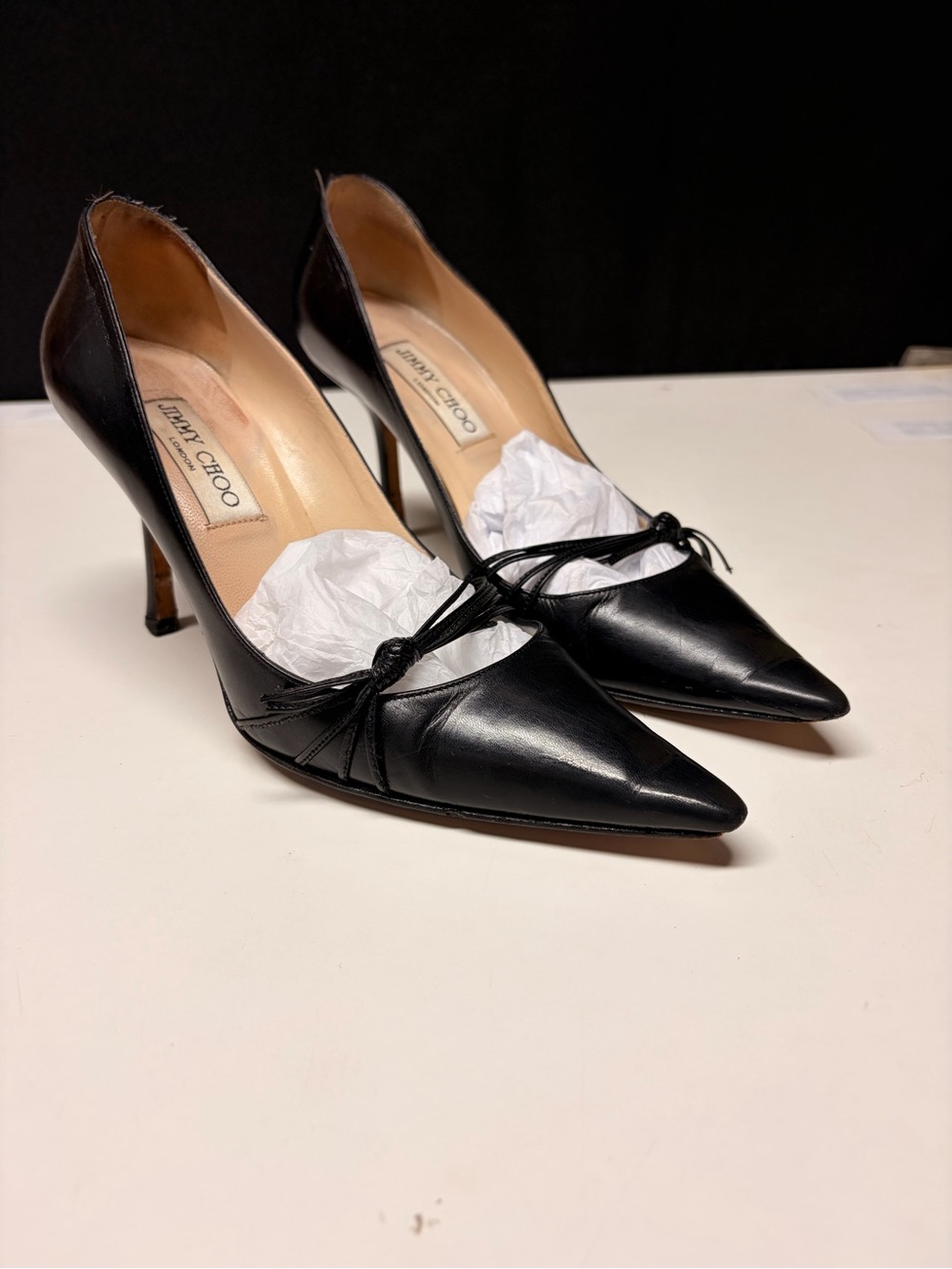 Jimmy Choo kid leather pointy toe pumps